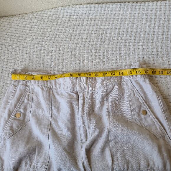 Athleta 100% Linen Light Beige Casual Pants Women's Size 16 - Picture 7 of 10